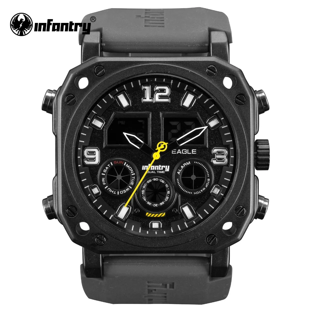 

INFANTRY Military Watch Men LED Digital Wristwatch Mens Watches Top Brand Luxury Tactical Army Black Silicone Relogio Masculino