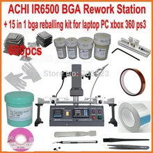 ACHI IR6500 BGA паяльная станция ИК пайки материнской платы машина+ 600 шт. BGA трафареты полный набор 15 в 1 BGA реболлинга комплект