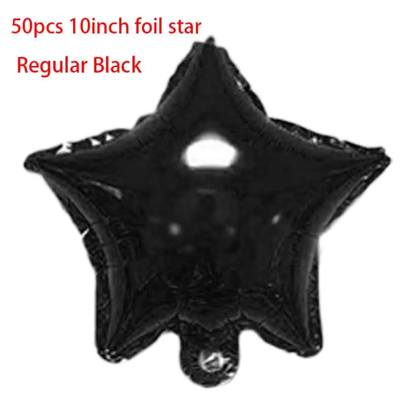 50pcs Aluminum film metal star helium balloon Foil Ballons Wedding Baby shower Birthday Party Decoration Baloons S7XZ - Цвет: Black star