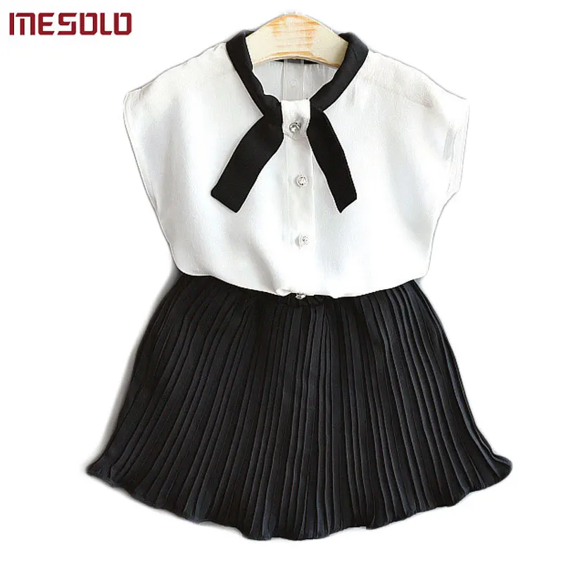 

MESOLO 2018 han edition western style suits summer new female baby chiffon skirt girl 2 suit D5864