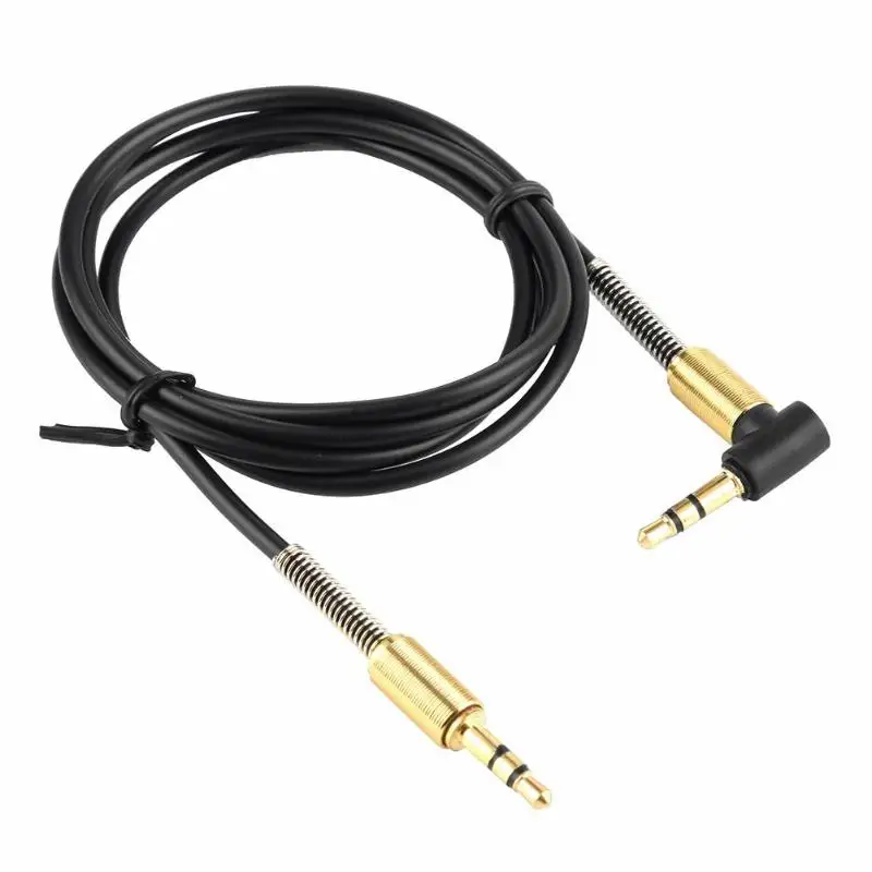 

3.5mm Jack Stereo 1m/3.3ft Audio Cable Male to Male 90 Degree Right Angle Aux Cable Wire Cord with Spring Protective Cover New