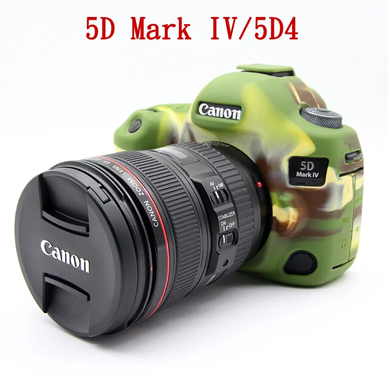 Чехол для камеры для Canon EOS 6D 80D 77D 70D 5D Mark IV 5D4 6D II 200D 1300D 1500D DSLR мягкая силиконовая камуфляжная сумка - Цвет: 5D4 5DMarkIV Army