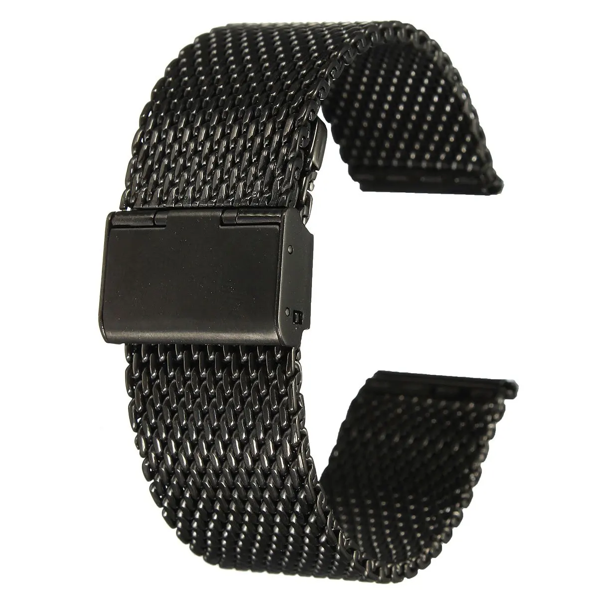 

18mm Unisex Stainless Steel Chainmail Watch Strap Band New Year Gift black