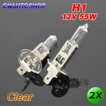 Hippcron 2 х Clear H1 галогенные лампы 12V55W кварцевые Стекло 3800 К автомобилей Противотуманные фары авто лампы