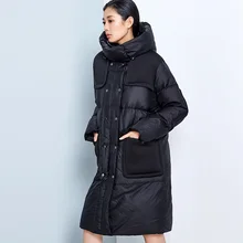 Линетт's Chinoiserie зима Дизайн Для женщин Свободные Прохладный Лоскутная толщиной 90% Белые куртки-пуховики Пальто для будущих мам верхняя одежда