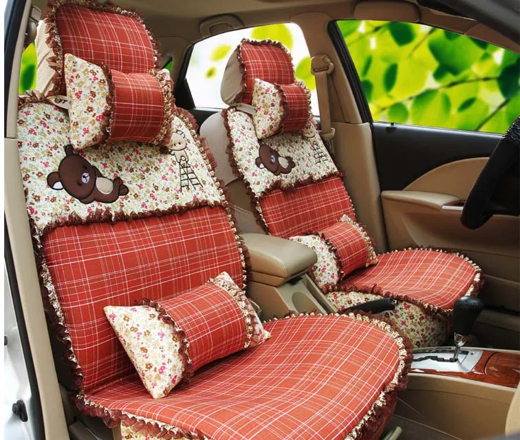 Buy 5 pcs / set four season women lace style car seat cover cushion 2016 new