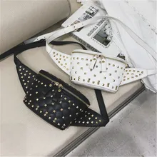 MCJH& JMT сумка на ремне для денег черная сумка из искусственной кожи Дизайнерская Женская поясная сумка с заклепками поясная сумка женская сумка на ремне сумка