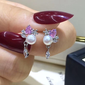 

925 Sterling Silver Earrings Findings Nice Quality Earrings Settings Mountings Parts Mounts for Pearls Agate Coral Beads Stones