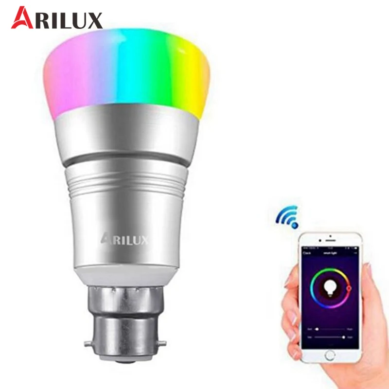 

ARILUX B22 Dimmable RGBW LED Bulb Light 7W WIFI Timing APP Controlled LED Smart Lamp Bulb Work With Alexa AC85-265V