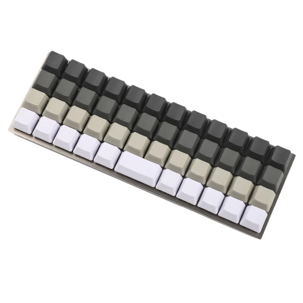 YMDK Planck Niu40 Preonic Keyset White Gray Black Gradient Pure White Laser-Etched OEM Keycap 1.5mm Thickness PBT