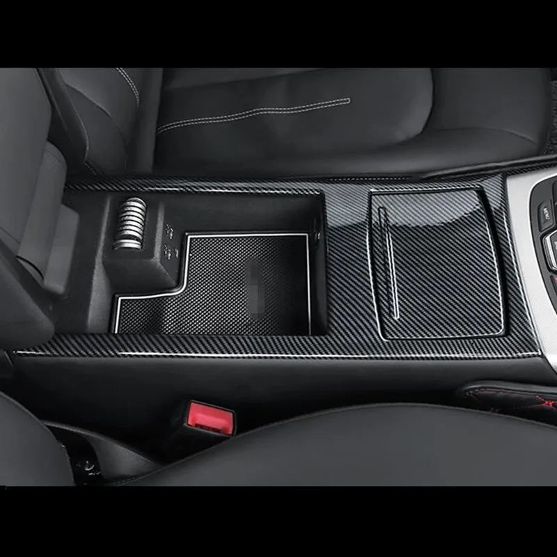 Углеродное волокно для укладки стакана воды панель крышка наклейка Накладка для Audi A6 C7 A7 внутренняя консоль подлокотник коробка для хранения декоративная рамка