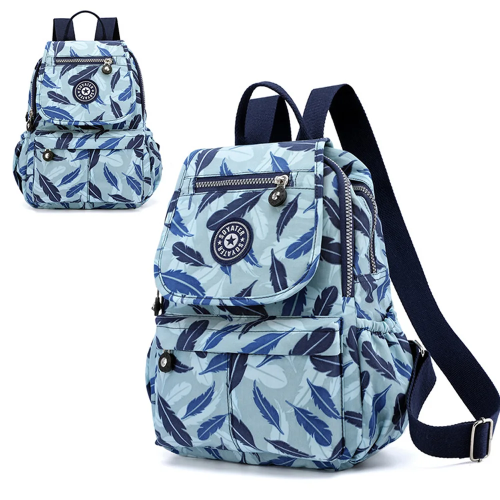 

New Color Backpack Nylon Waterproof Wearable Backpack Solid Color Large Capacity College Wind Student Bag Girl Boy Travel Bag