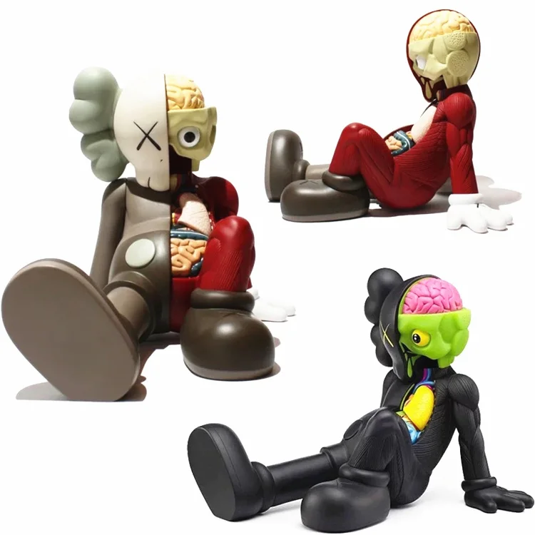 

[ Funny ] Anime 28cm Kaws Companion kaws original fake black red and grey medicom Action Figures doll model toy collection gift
