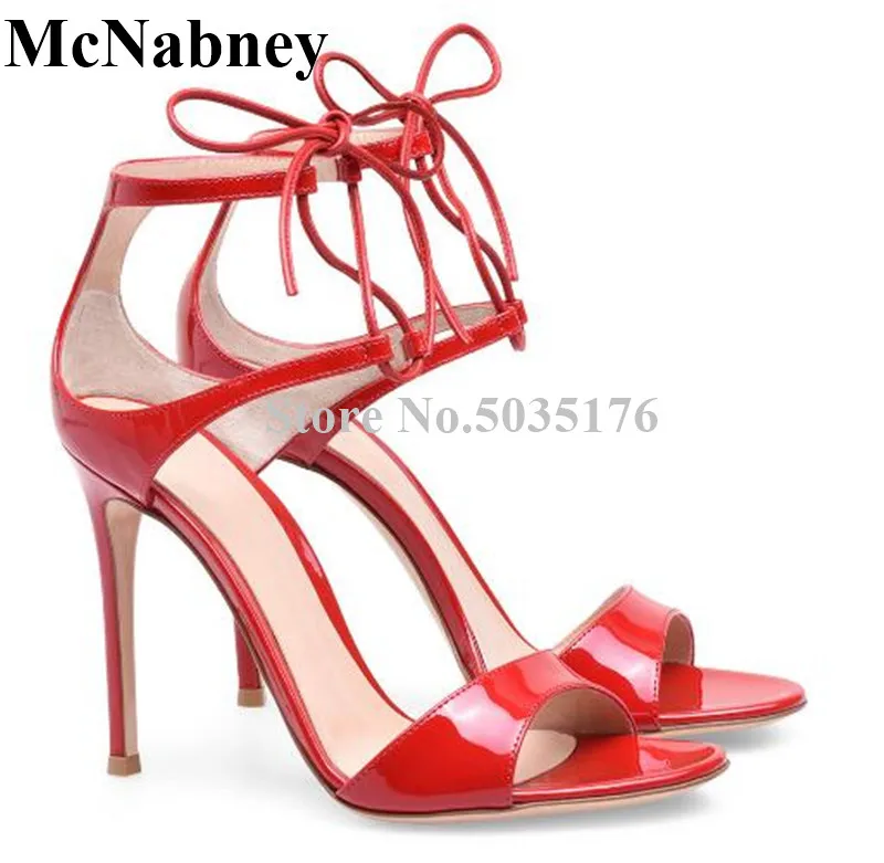 

Solid Ankle Strap European New Fashion Peep Toe Women Sandals Cross-tied High Heel Stiletto Heel Lace-Up Dress Women Shoes