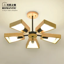 A1 Nordic NEW chandelier solid wood restaurant Japanese minimalist modern study bedroom log ceiling lamp creative lamps