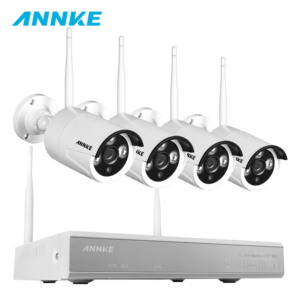 ANNKE 4CH 960 P HD Открытый ИК ночного видения видеонаблюдения 4 штук ip-камера wifi CCTV