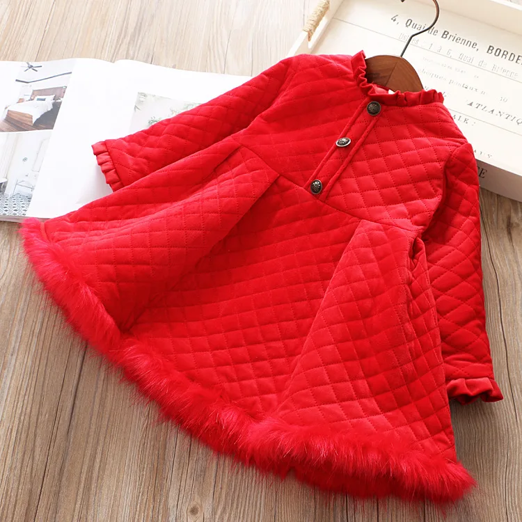 

Children Thick Warm New Year Dress Winter Autumn Chinese Style Dresses For Girl Size 3 4 7 Wedding Party Red Christmas Clothing