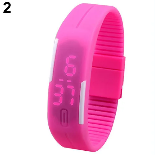 Популярные мужские женские силиконовые Красный светодиодный сенсорный браслет часы цифровые наручные часы электронные наручные часы для мальчиков и девочек подарок