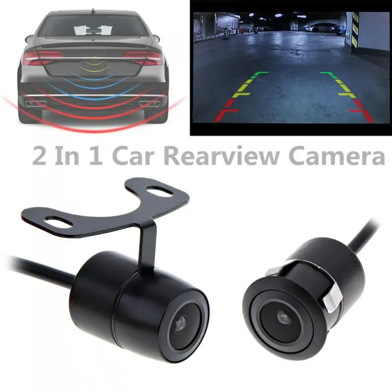 

Universal 2 In 1 CCD Car Rearview Camera Wide Angle with Parking Lines and 18.5mm Glass Lens for Cars Auto