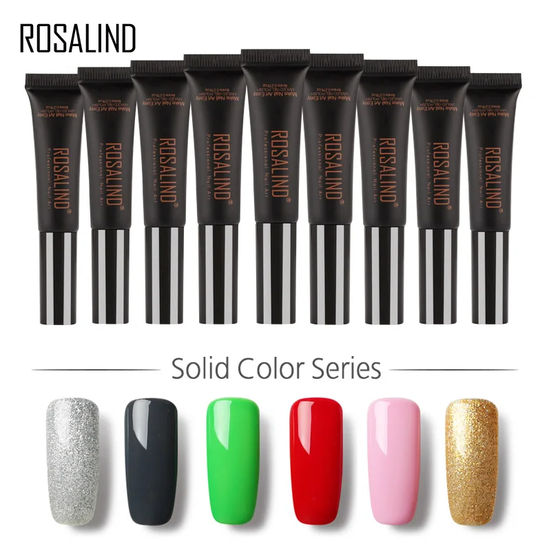 

ROSALIND Gel 1 01-30 Solid Color 8ml Dawdler Gel Nail Polish Soak Off Varnish For Nail Extension UV Gel Lacquer Primer Top Art