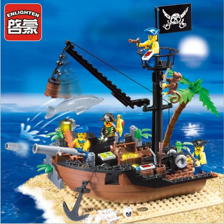 

Pirate Ship Scrap Dock 178Pcs Building Blocks Educational Jigsaw DIY Construction Bricks Compatible All