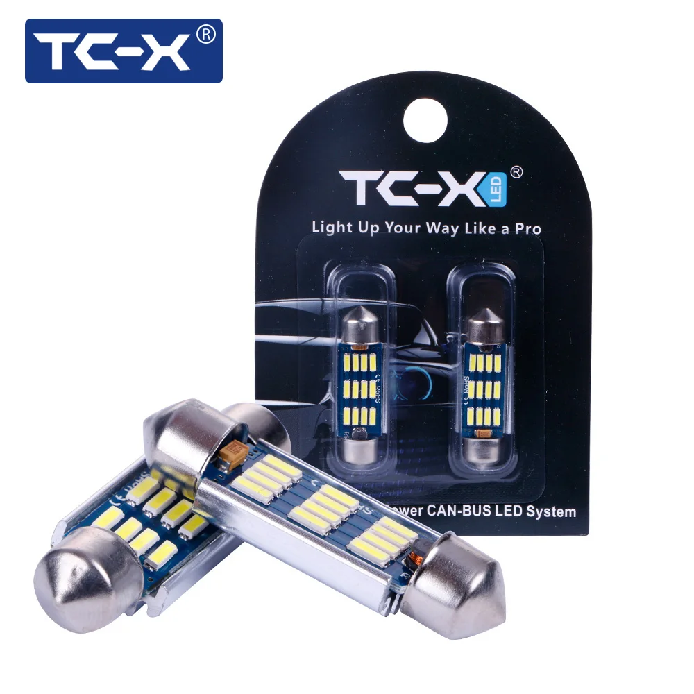 TC X 2 шт. LED Canbus Купол гирлянда 31/36/39/42 мм 4014 SMD авто лампочки купол интерьера