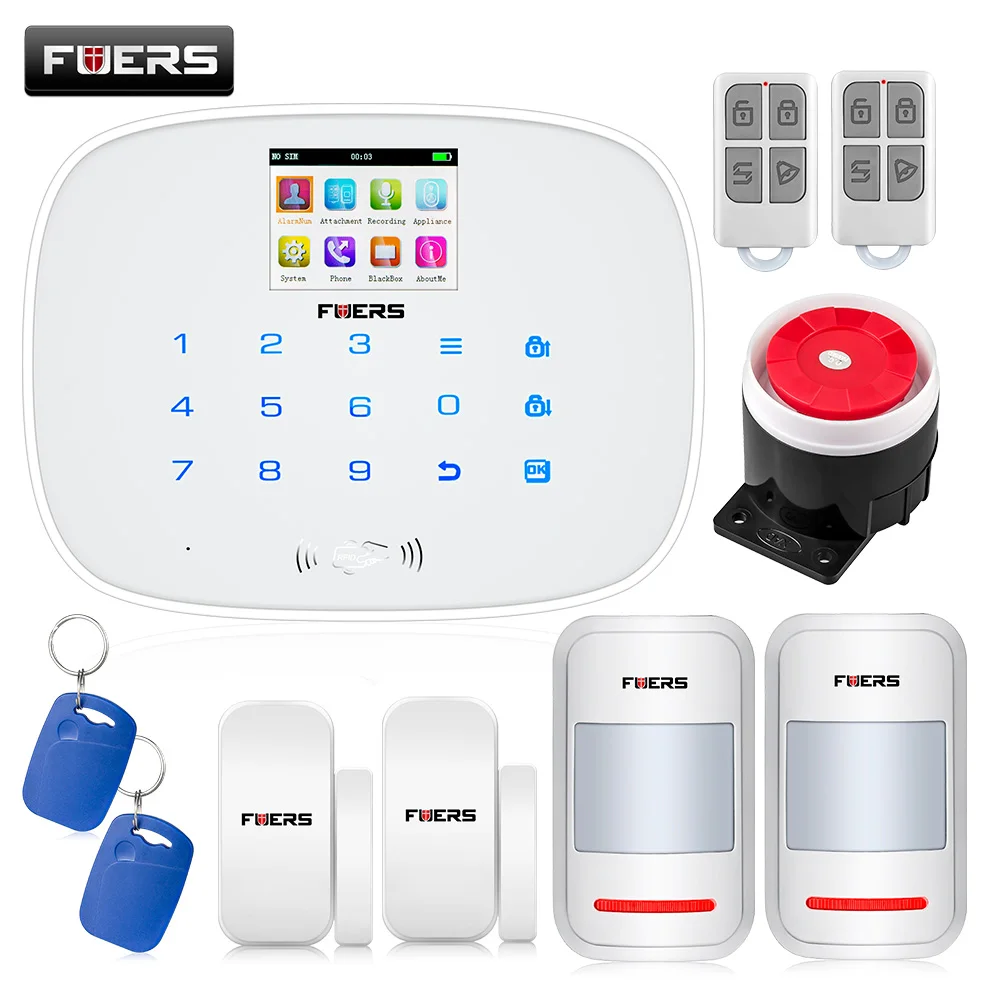 

New TFT color display GSM alarm system pir detector ios app gsm Alarmanlagen door/window sensor open reminder