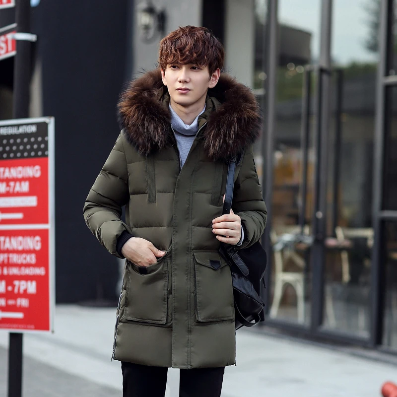 Winter Jacket Men Coats Thick Warm Casual Down Coat Winter Windproof Hooded Outwear Men Parkas Fur
