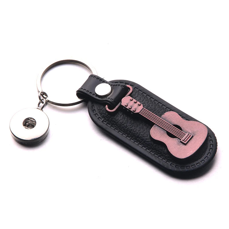 

Fashion Violin High quality leather key chain fits 18mm snap button the key chain car key BC003-3