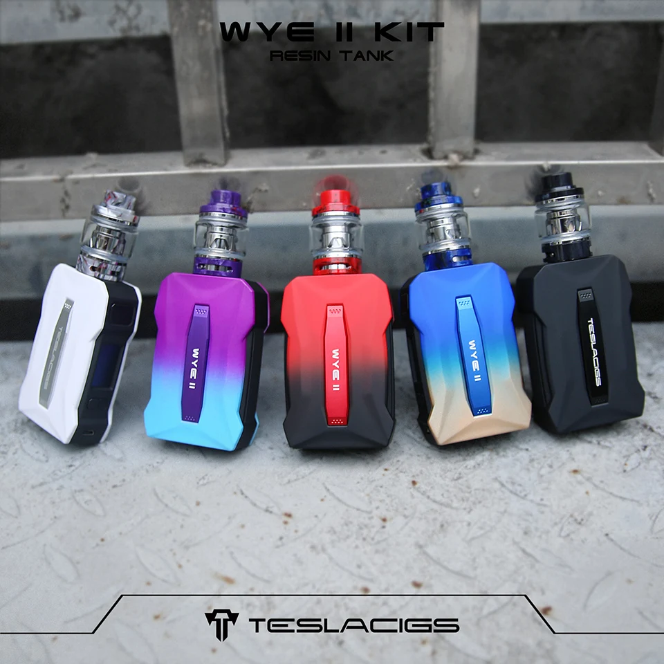 Оригинальный набор Teslacigs Tesla WYE II бокс мод 215 Вт с баком из смолы 4 мл/6 мл вейп