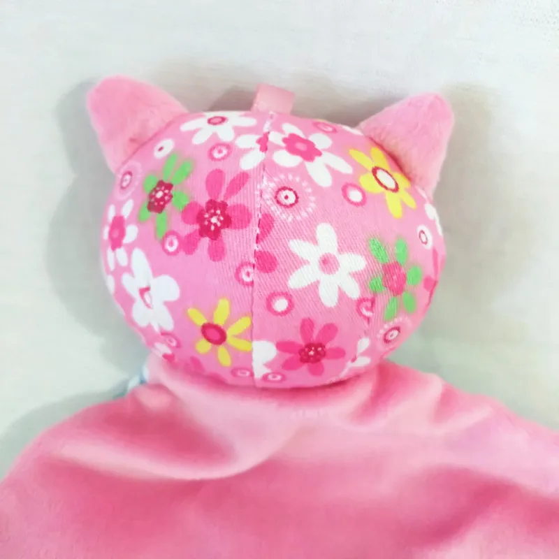  Biwan Cat Handkerchief 18*18cm Soft Cute Design Baby Embroidered Burp Cloth Animals Hanging Bib Chi