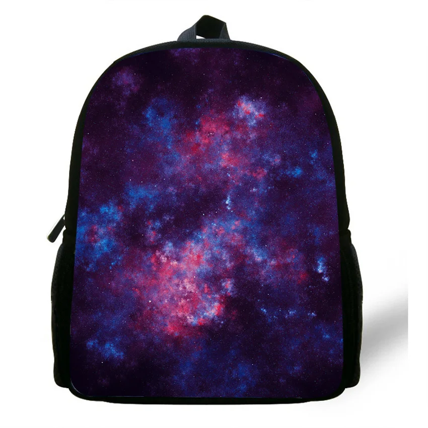 

12-Inch Hot Children Character Bag Space Print Backpacks For Preschool Boys Girls Starry Sky Backpack For Kids Baby Kindergarten