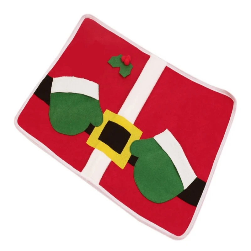 Christmas Club Desktop Mat Decoration Christmas Table Mats Christmas Knife Fork Decorative Holder Dinner Supply Decoration