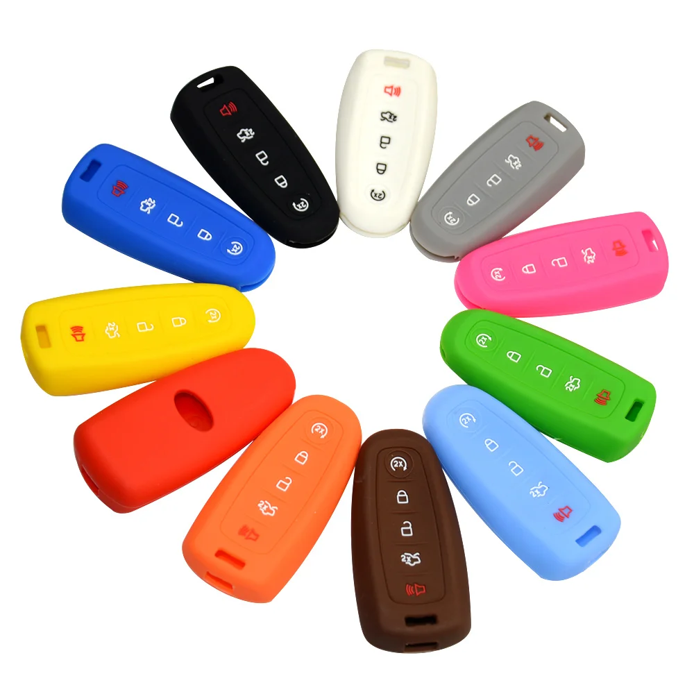 silicone 5 buttons car key cover for Ford 2