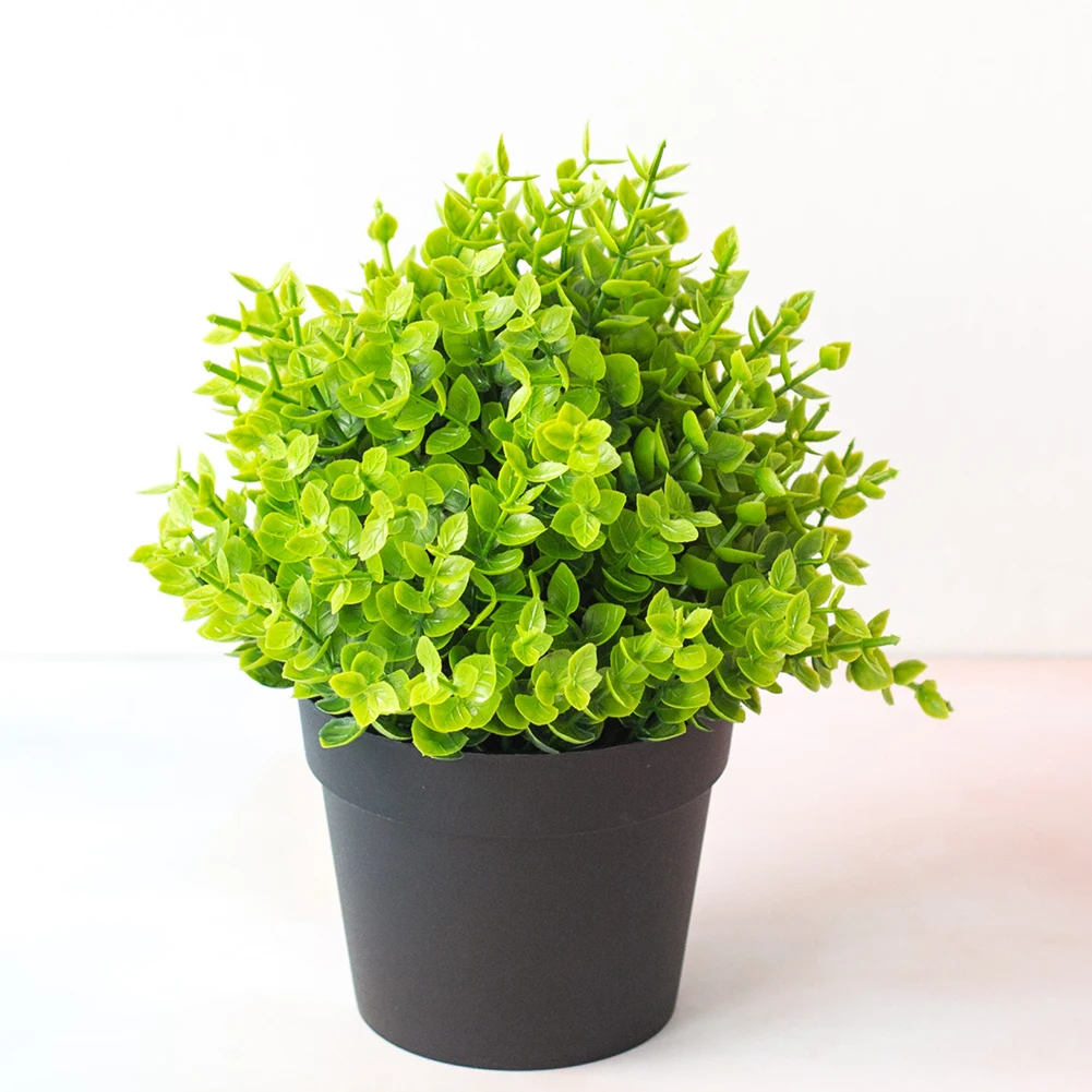 1Pc Artificial Grass Greenery Potted Bonsai Home Office Garden Furniture Decor artificial flowers