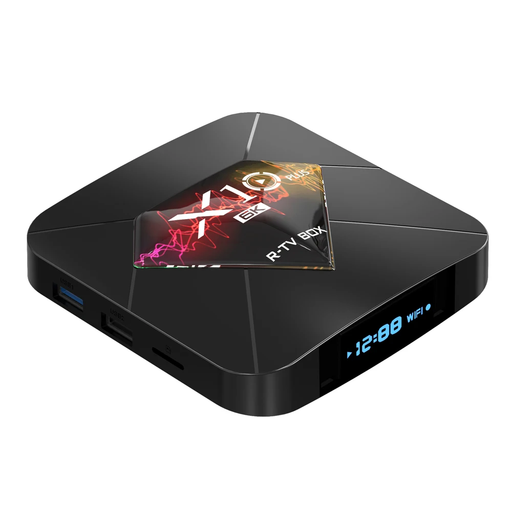 R-TV BOX Smart TV Box X10 PLUS Android 9.0 Allwinner H6 4K Media Player 4GB RAM 32GB ROM 2.4G WiFi USB3.0 H.265 VP9 Set Top Box