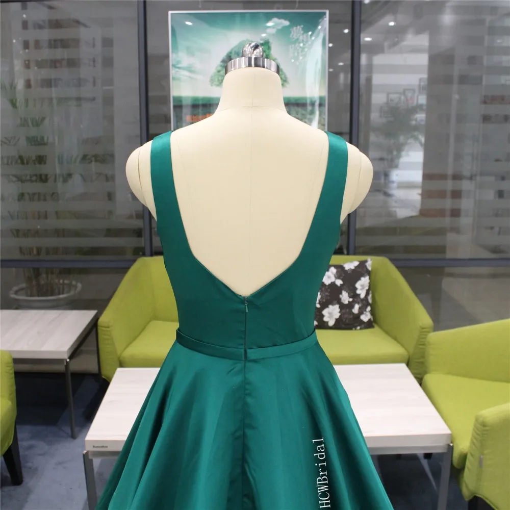 Элегантный зеленый атласное длинное вечернее платье развертки Поезд линии рукавов высокое качество Для женщин случаю платья на заказ