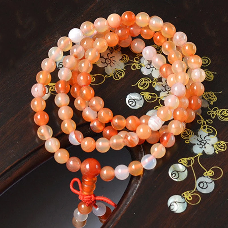MOROW Casual 1Pcs6mm 108 Beads Bracelets Natural Colourful Agates Round Bead Stone Elasticity Bracelet Fashion Women Jewelry (1)