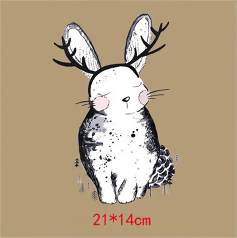 

Lovely Rabbit Clothes Patch Washable Patches for Clothing Ironing Applique for T-shirt Household Iron-on Heat Transfer Patches