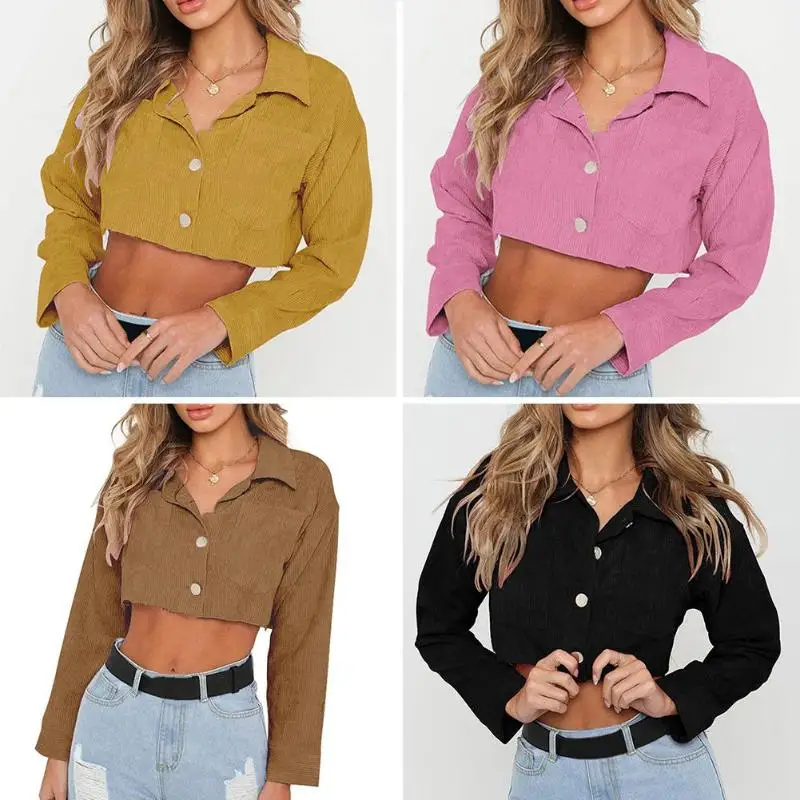 2019 single breasted long sleeve turn down collar jacket