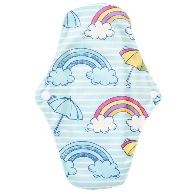 [simfamily] 6+2 Including 6Pcs Reusable Waterproof Regular Flow Menstrual Pads+2Pcs Mini Wet Bag Bamboo Charcoal Material Pads