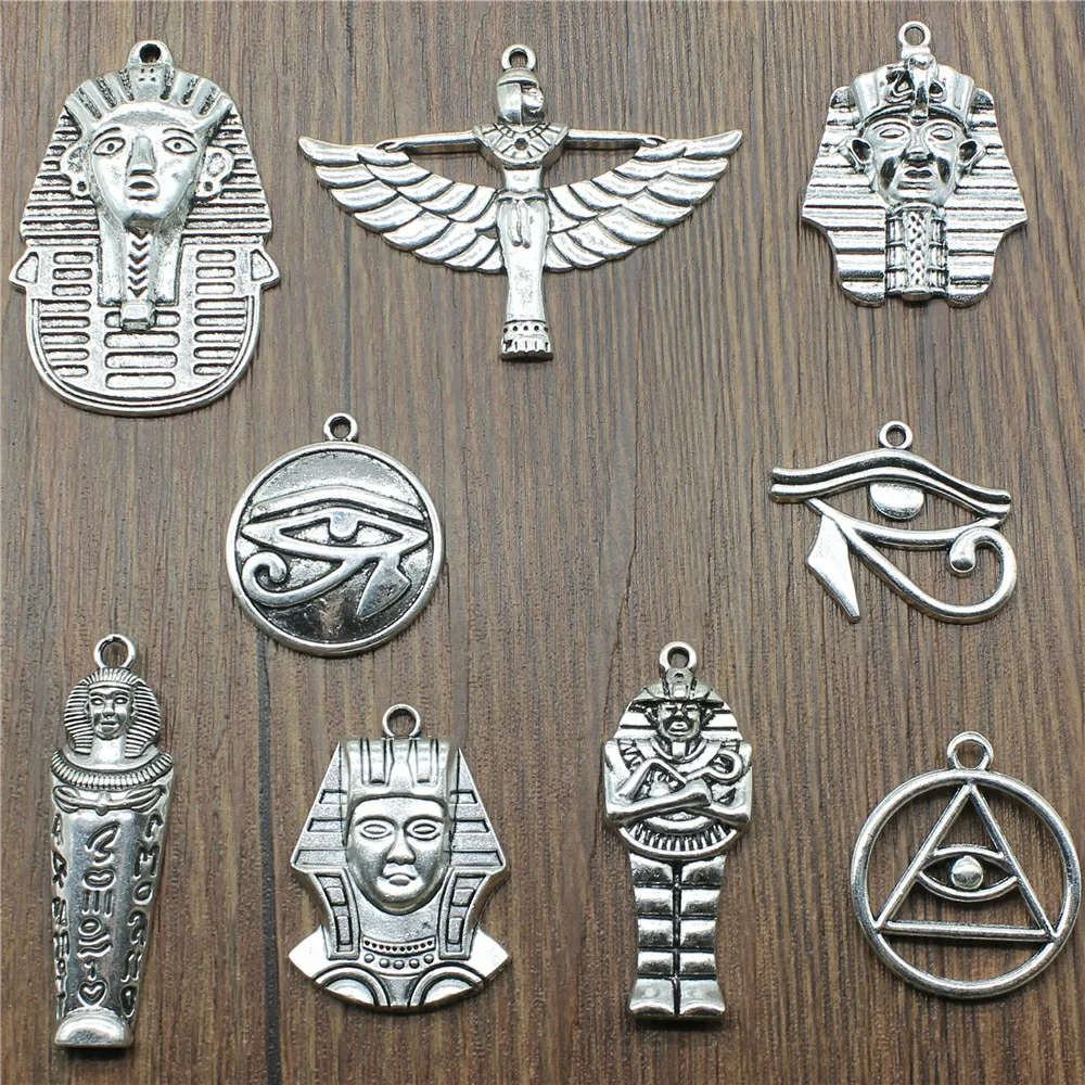5pcs Egyptian Pharaoh Antique Silver Color The Eye Of Horus Charms For