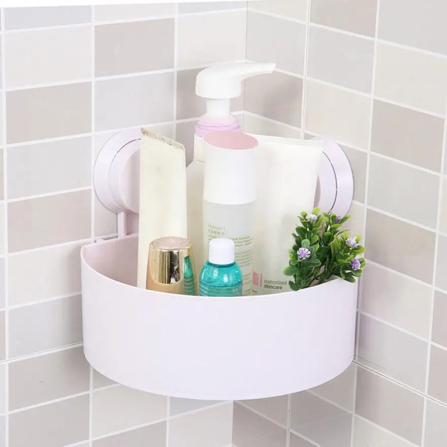 

plastic storage box Suction Cup storage in the bathroom Kitchen Corner holders for kitchen storage Rack Organizer Shower Shelf