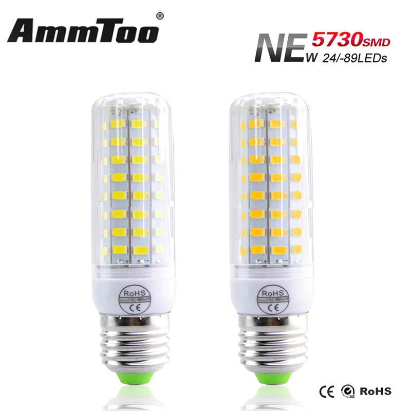 

New 5730SMD E27 Led Lamp AC 220V Ampoule Led Light Bulb 24Led 30Led 42Led 64Led 80Led 89Led Spotlight with Radiation Cover