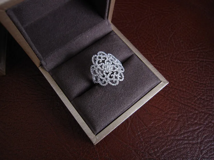 Мода AAA кубического циркония микро проложить установки выдалбливают палец кольцо, свадебные и вечерние ювелирные изделия для женщин, R0914