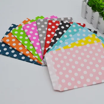 

25Pcs/lot 12cm*17cm Dot Paper Candy Bags Food Packaging Paper Bag Gift Bags Birthday Wedding Party Decoration Paper Craft Bags