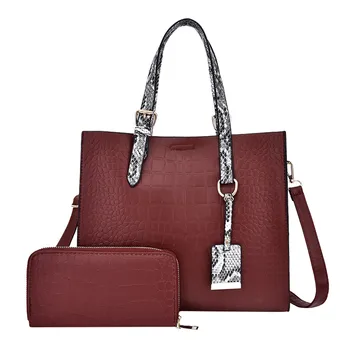 

New Elegant Shoulder Bag Women Wild Simple Messenger Bag For Girls Fashion Alligator High Capacity Handbag Bag 2Pcs K704
