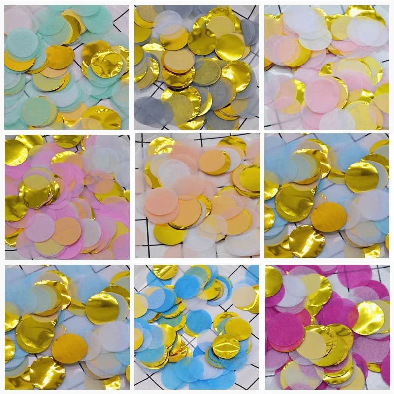 

1000Pc 10g Tissue Paper Confetti Mix Color Round Paper Balloon Confetti Baby Shower Birthday Wedding Party Table Decorations