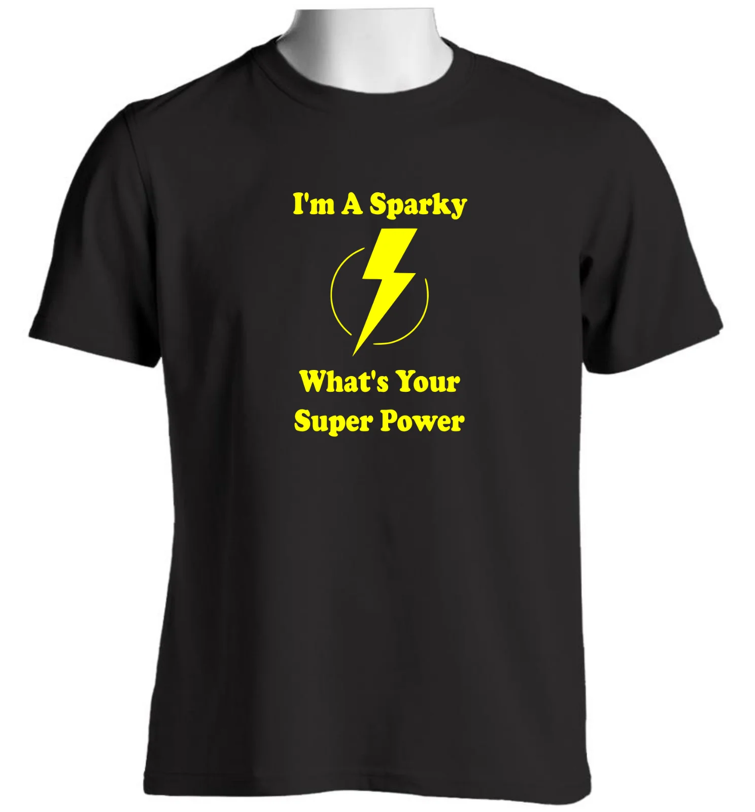 Я Sparky What's Your Super Power электрик футболка инструменты подарок дешевые оптовые