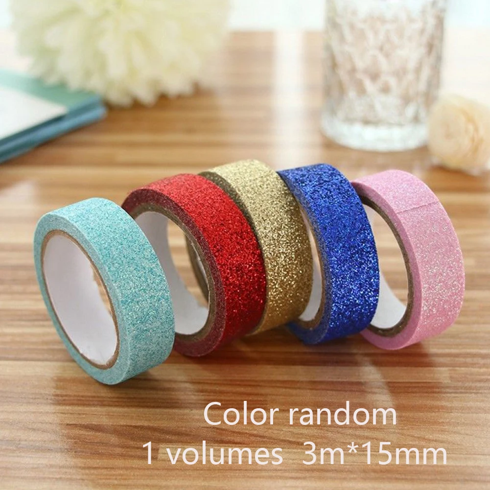 

Adhesive Card Makin Washi Sticky Decorative School Stationery DIY Gift Wrapping Tape Glitter